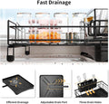 CARLA HOME 2-Tier Expandable Dish Drying Rack – Drainage Spout, 31-55cm