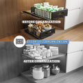 CARLA HOME Pullout Cabinet Organiser Drawers – 2 Pack Adhesive Mount