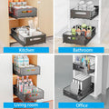 CARLA HOME Pullout Cabinet Organiser Drawers – 2 Pack Adhesive Mount