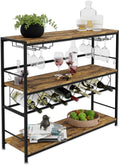 CARLA HOME Large Freestanding Wine Rack with Glass Holder - 20+ Bottle