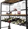 CARLA HOME Large Freestanding Wine Rack with Glass Holder - 20+ Bottle