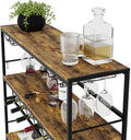 CARLA HOME Large Freestanding Wine Rack with Glass Holder - 20+ Bottle