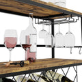 CARLA HOME Large Freestanding Wine Rack with Glass Holder - 20+ Bottle