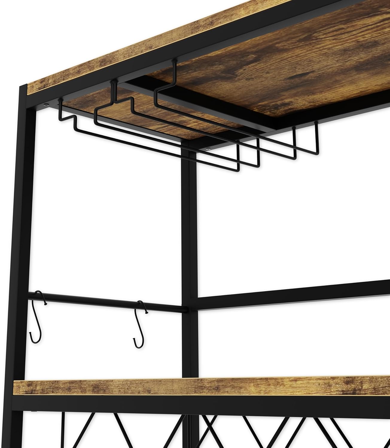 CARLA HOME Large Freestanding Wine Rack with Glass Holder - 20+ Bottle