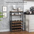 CARLA HOME Large Freestanding Wine Rack with Glass Holder - 24 Bottle