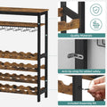 CARLA HOME Large Freestanding Wine Rack with Glass Holder - 24 Bottle