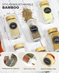 CARLA HOME 24 Glass Spice Jars with Bamboo Lids