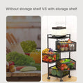 CARLA HOME 5-Tier Rolling Fruit & Vegetable Basket Cart – Lockable Wheels