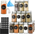 CARLA HOME 24 Glass Spice Jars with Aluminium Lids