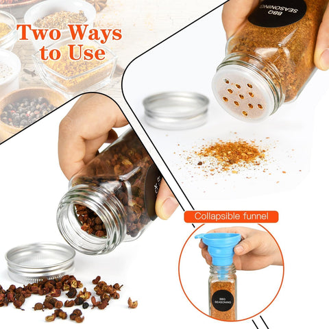 CARLA HOME 24 Glass Spice Jars with Aluminium Lids