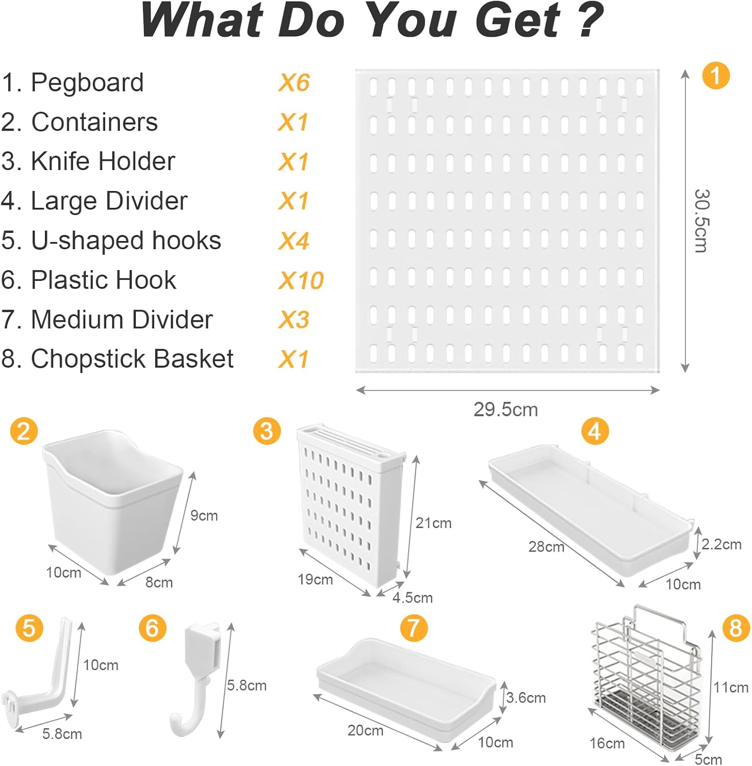 CARLA HOME Pegboard Wall Organizer Kit with 6 Boards & 21 Accessories