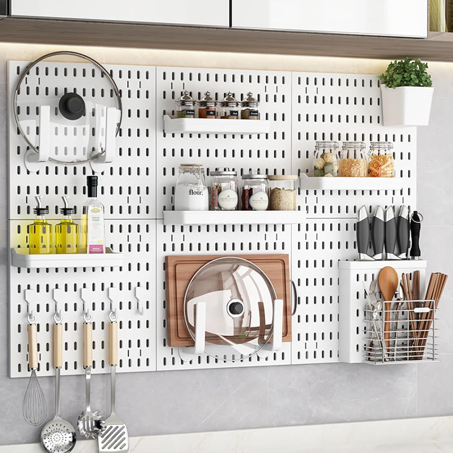 CARLA HOME Pegboard Wall Organizer Kit with 6 Boards & 21 Accessories