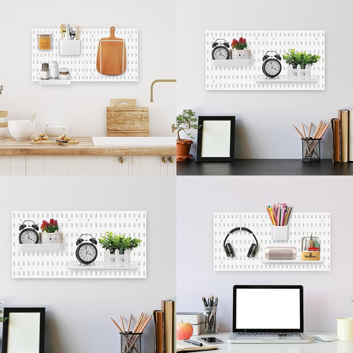CARLA HOME Pegboard Wall Organiser Kit with 17 Accessories - 3 Panels