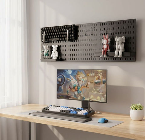 CARLA HOME Pegboard Wall Organiser Kit with 17 Accessories - 3 Black Panels