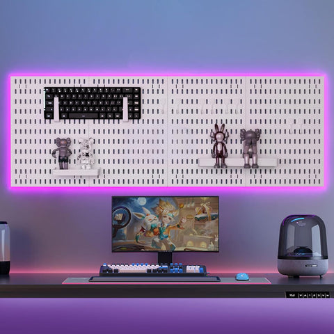 CARLA HOME Pegboard Wall Organiser Kit with 19 Accessories - White