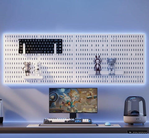 CARLA HOME Pegboard Wall Organiser Kit with 19 Accessories - White