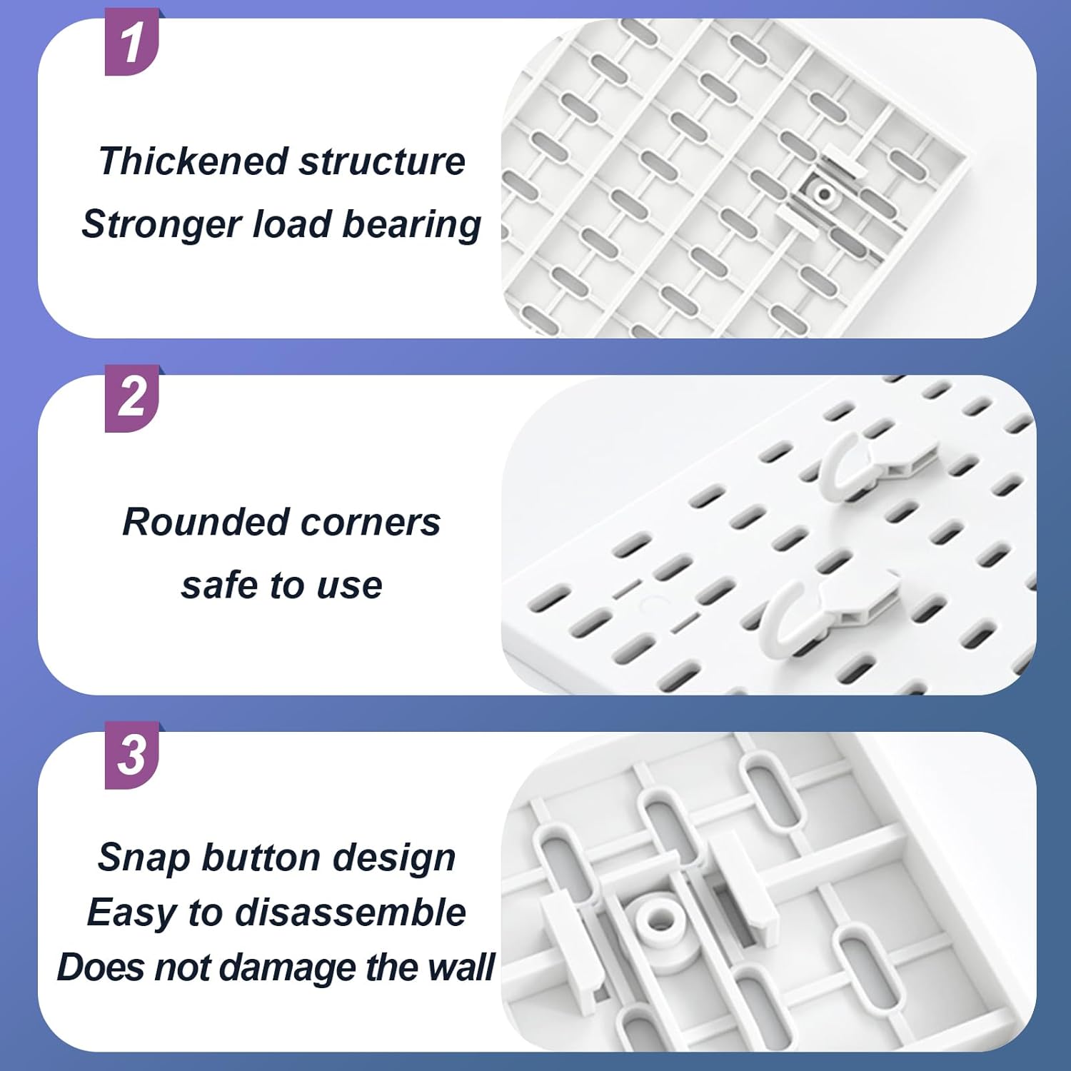 CARLA HOME Pegboard Wall Organiser Kit with 19 Accessories - White
