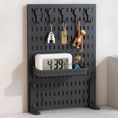 CARLA HOME Desk Pegboard Organiser Kit – Black Clamp-On with Hooks & Tray