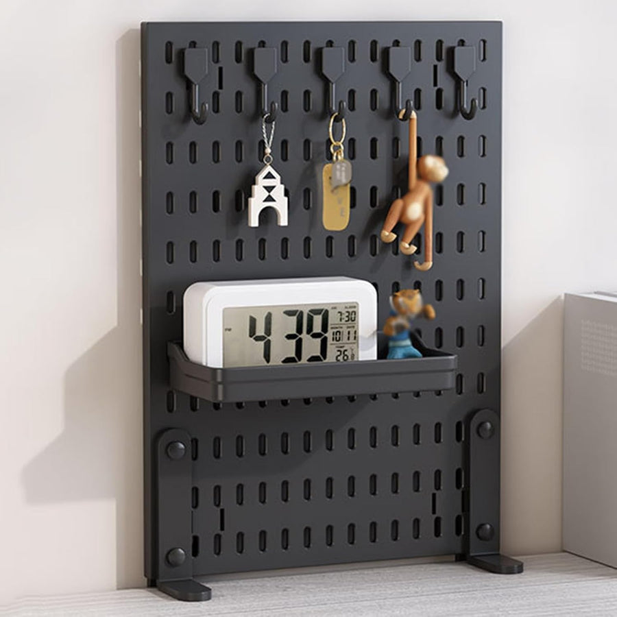 CARLA HOME Desk Pegboard Organiser Kit – Black Clamp-On with Hooks & Tray