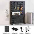 CARLA HOME Desk Pegboard Organiser Kit – Black Clamp-On with Hooks & Tray