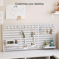 CARLA HOME Desk Pegboard Organiser Kit – White Clamp-On with Hooks & Tray