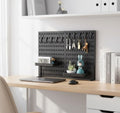 CARLA HOME Desk Pegboard Organiser Kit – Black 2 Pack with Hooks & Tray