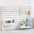 CARLA HOME Desk Pegboard Organiser Kit – White 2 Pack with Hooks & Tray