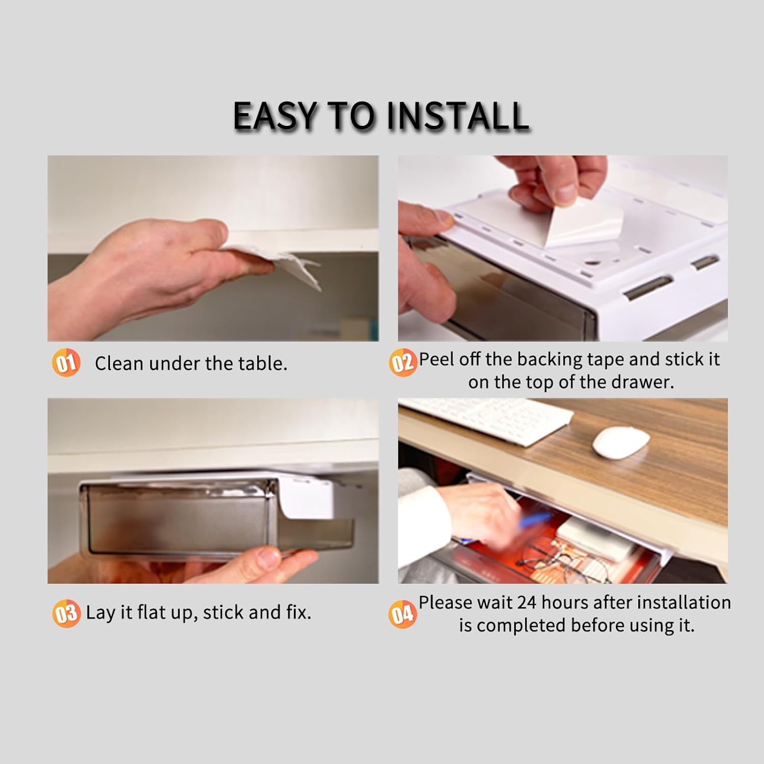 CARLA HOME 3-Pack Hidden Under Desk Storage Drawers