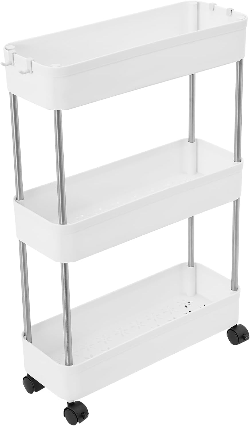 CARLA HOME Slim 3-Tier Storage Cart Organiser with Wheels