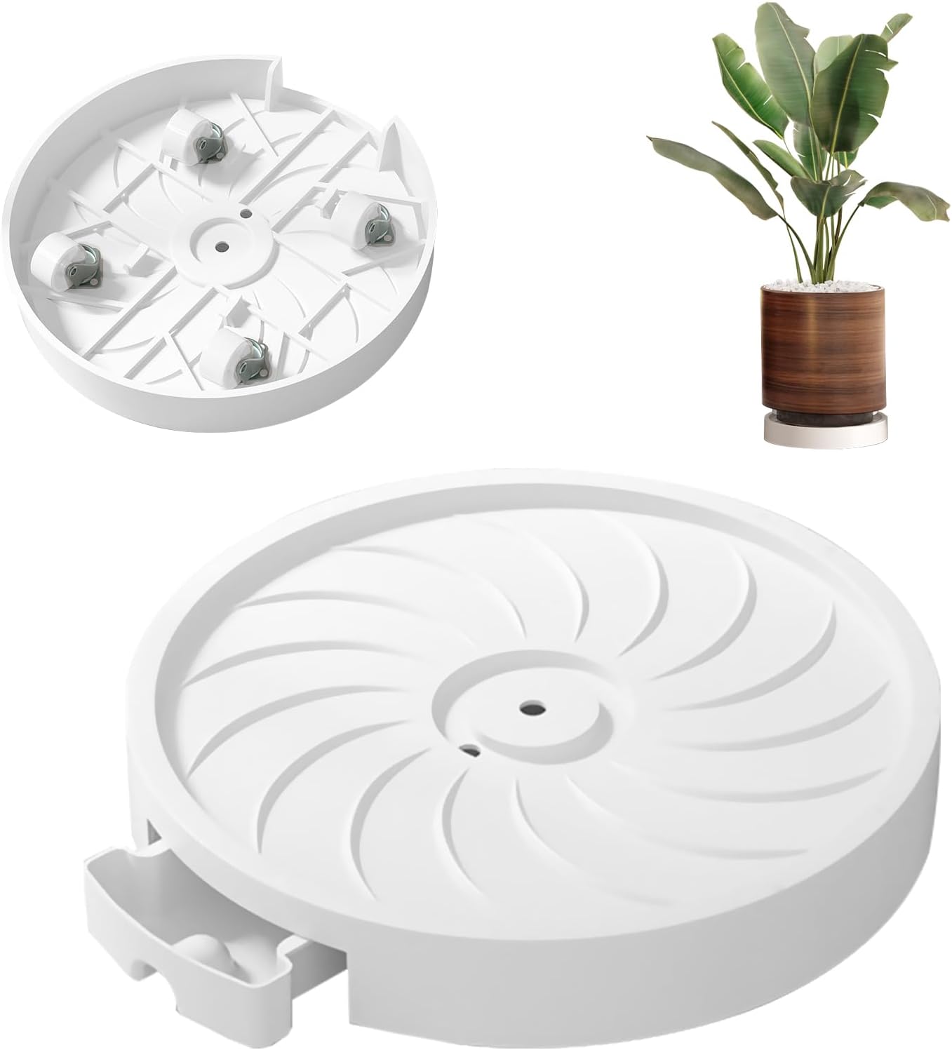 CARLA HOME Rolling Plant Stand – 26cm 2 Pack with 360° Wheels, 75kg Capacity
