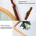 CARLA HOME Hanging Wall Mirror – Bamboo Frame 40 x 33cm with Adjustable Strap