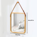 CARLA HOME Hanging Wall Mirror – Bamboo Frame 40 x 33cm with Adjustable Strap