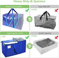 CARLA HOME Large Moving Storage Bags – Blue 6 Pack, 95L with Zippers & Handles