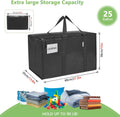 CARLA HOME Large Moving Storage Bags – Black 6 Pack, 95L with Zippers & Handles