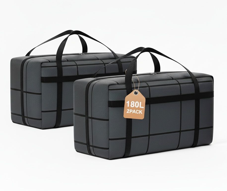 CARLA HOME Extra Large Moving Storage Bags – 180L 2 Pack with Handles