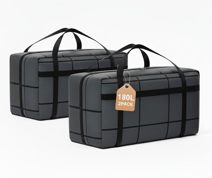 CARLA HOME Extra Large Moving Storage Bags – 180L 2 Pack with Handles