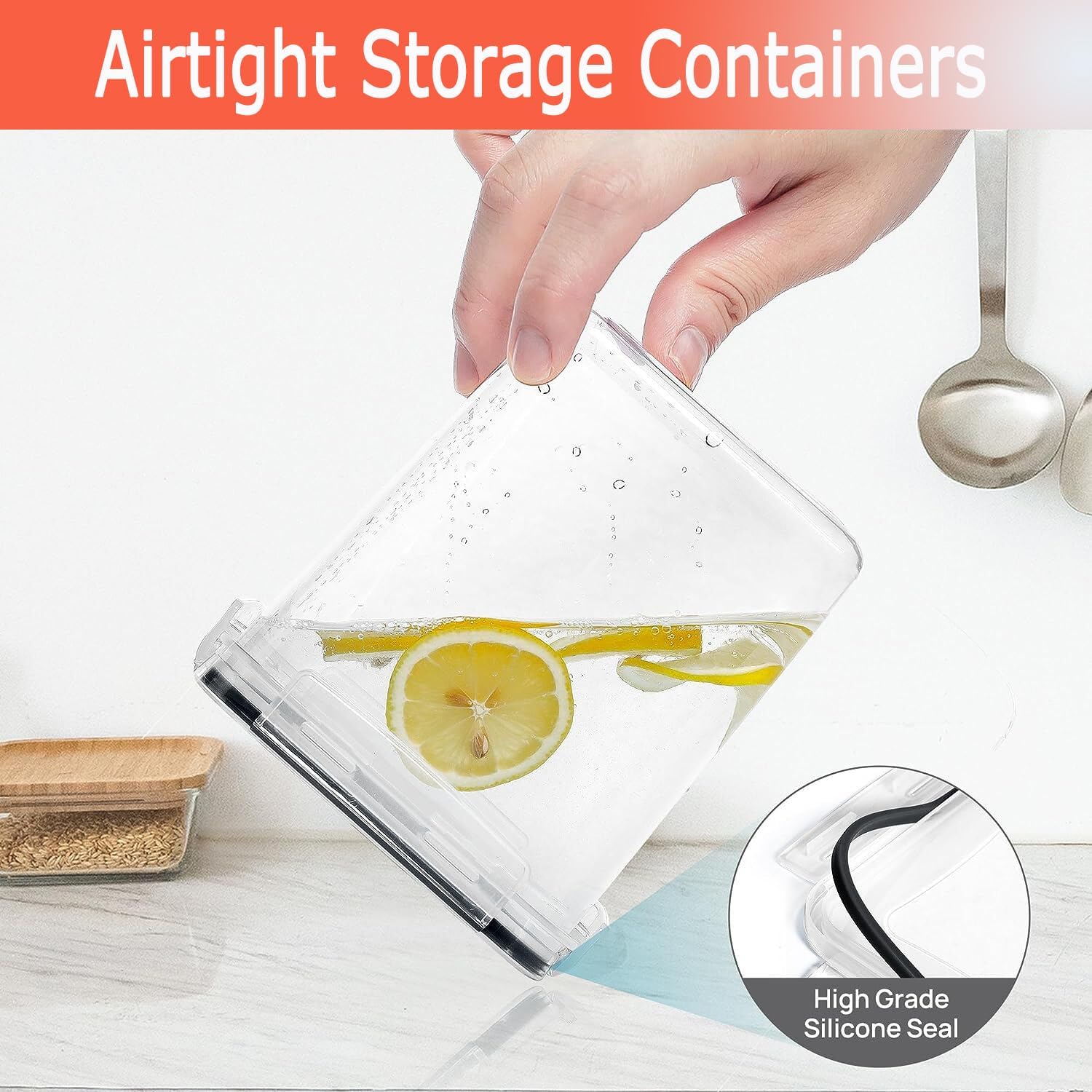 CARLA HOME Airtight Food Storage Containers – 8 Piece Set with Lids & Labels