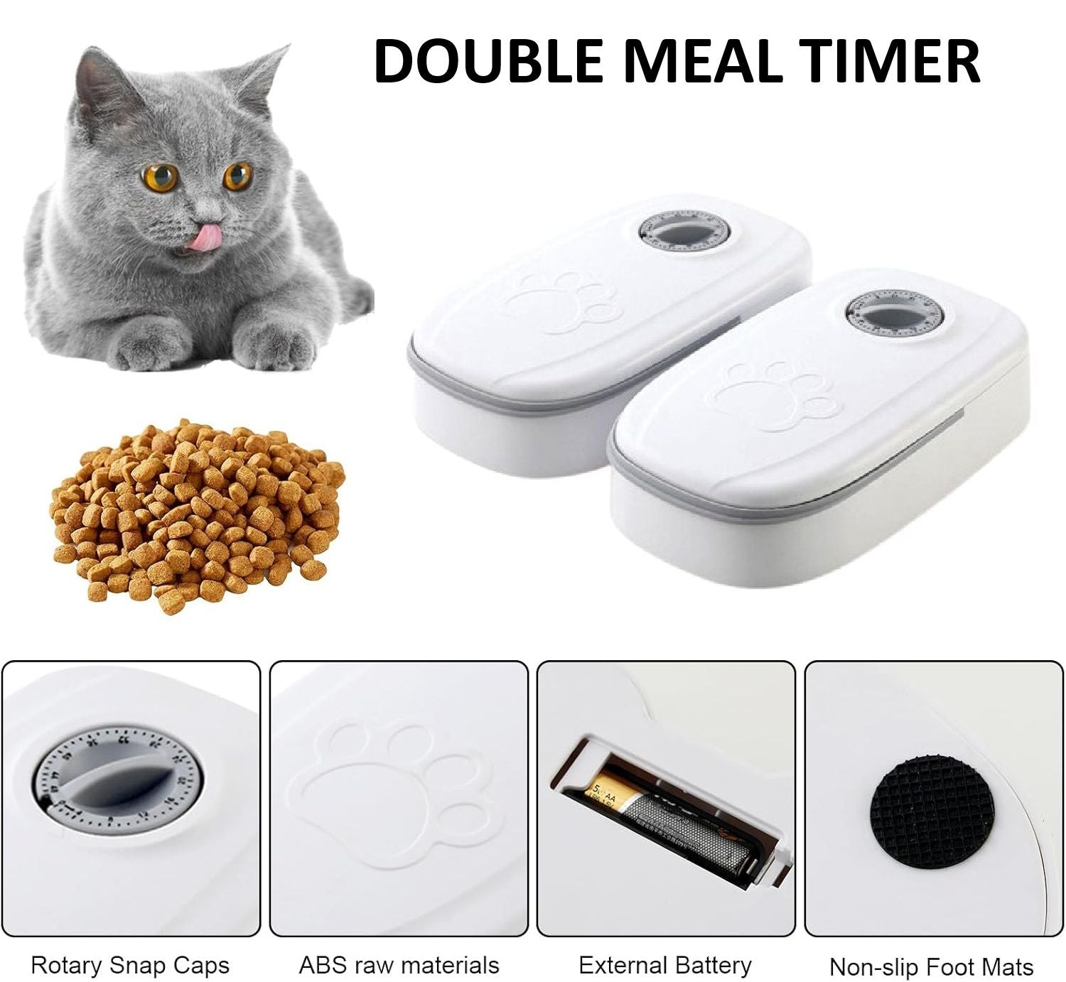 CARLA HOME 2 Meal Automatic Pet Feeder with 48H Timer - 700ml