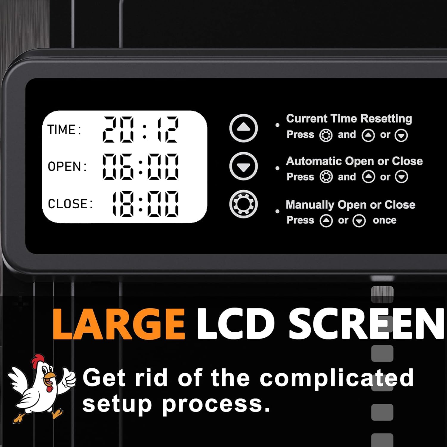 CARLA HOME Automatic Chicken Coop Door Opener – Timer & Anti-Pinch Protection