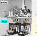 CARLA HOME 2-Pack Under Sink Organizer with Pull-Out Basket & Hooks