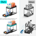 CARLA HOME 2-Pack Under Sink Organizer with Pull-Out Basket & Hooks