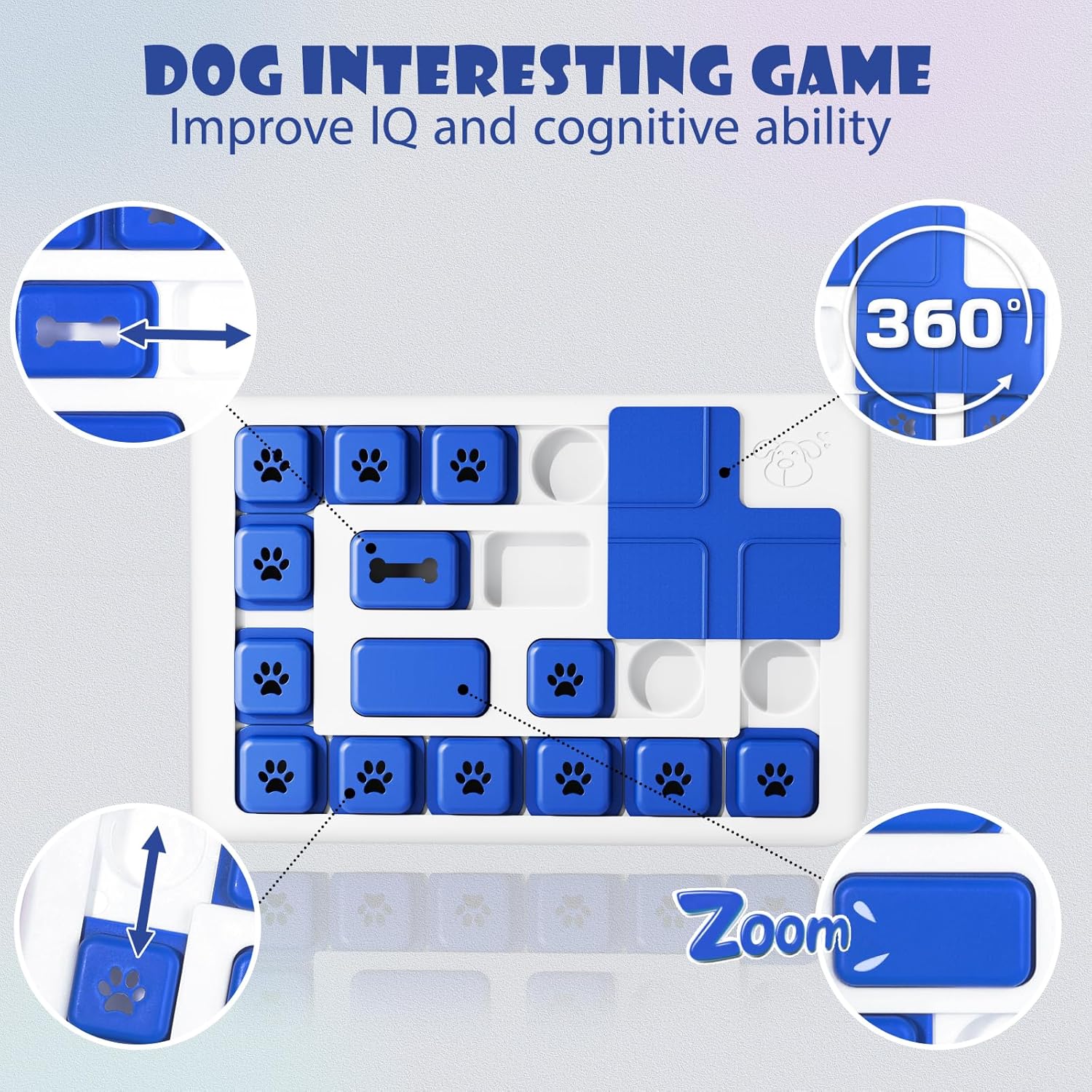 CARLA HOME Interactive Dog Puzzle Toy Slow Feeder Treat Dispenser