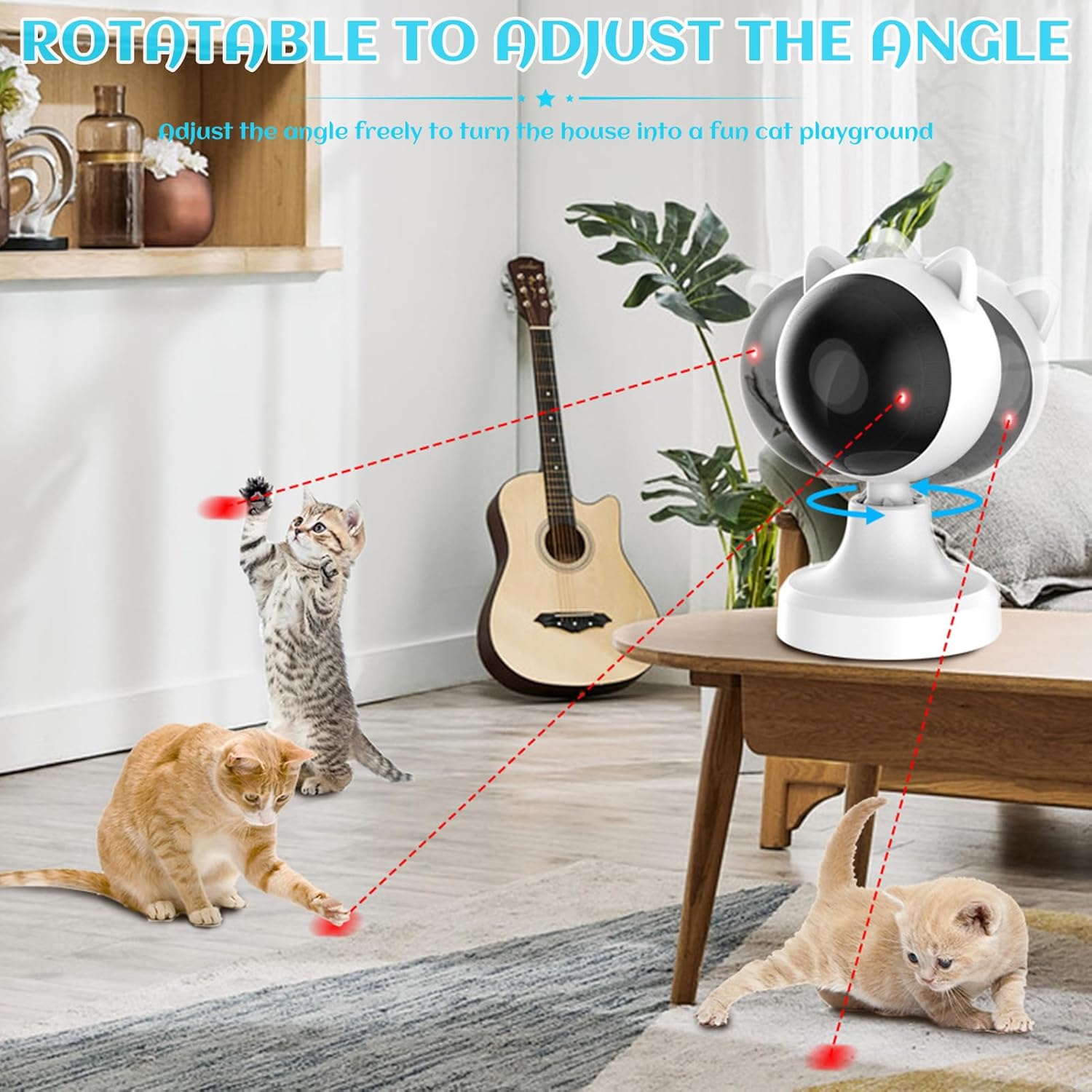 CARLA HOME Interactive Laser Cat Toy with Adjustable Angle & 2 Speeds
