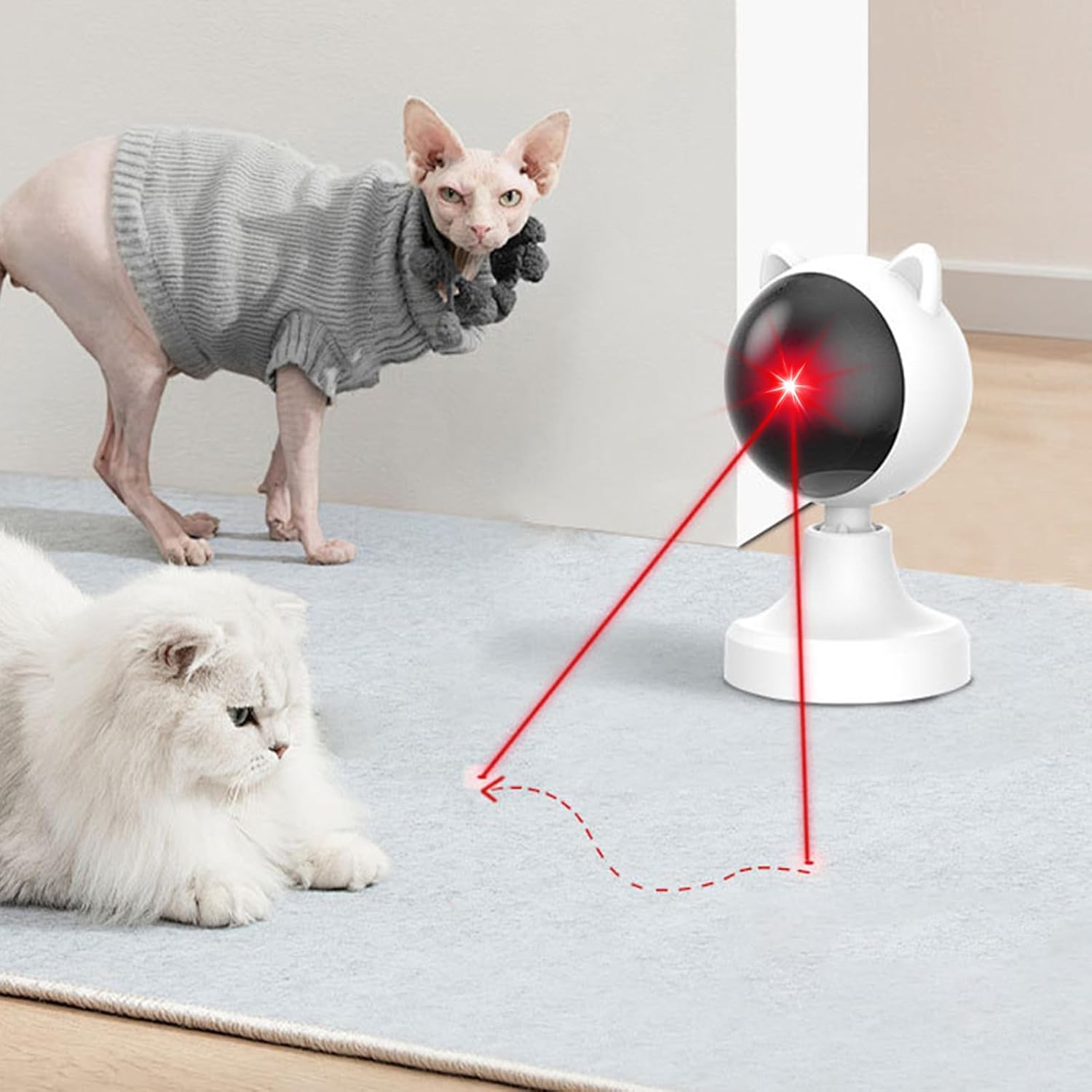 CARLA HOME Interactive Laser Cat Toy with Adjustable Angle & 2 Speeds
