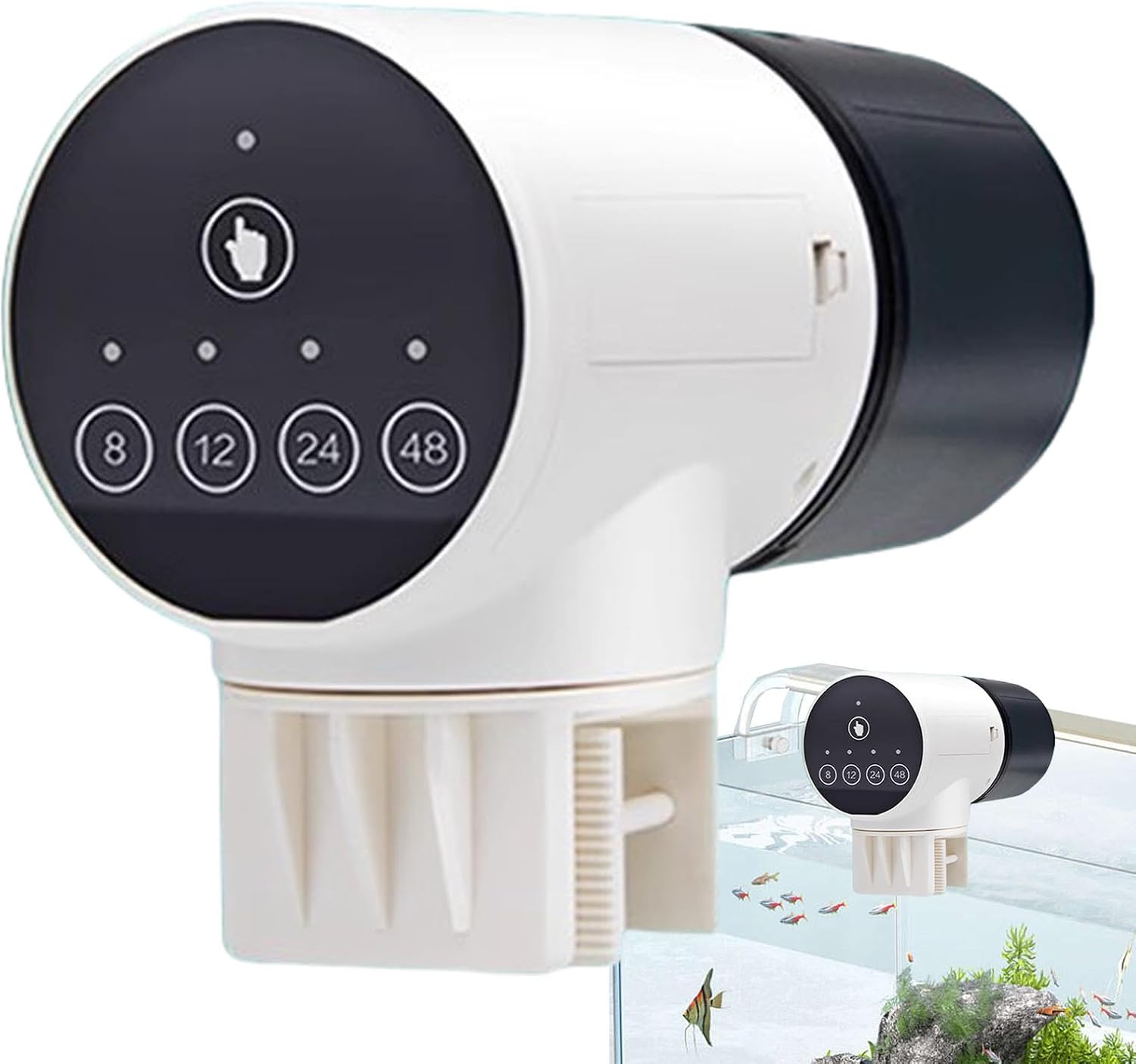 CARLA HOME Automatic Fish Feeder with Timer & Rechargeable Dispenser