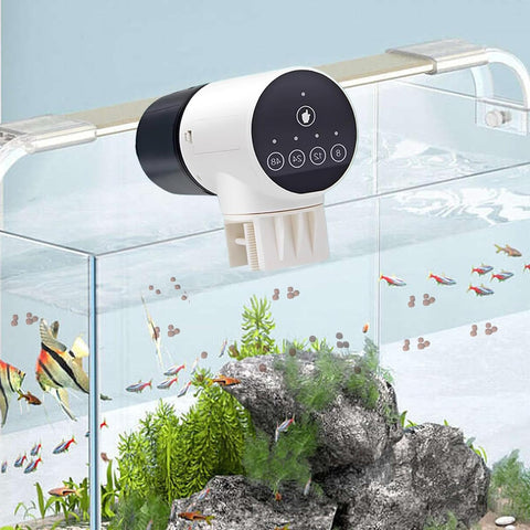 CARLA HOME Automatic Fish Feeder with Timer & Rechargeable Dispenser