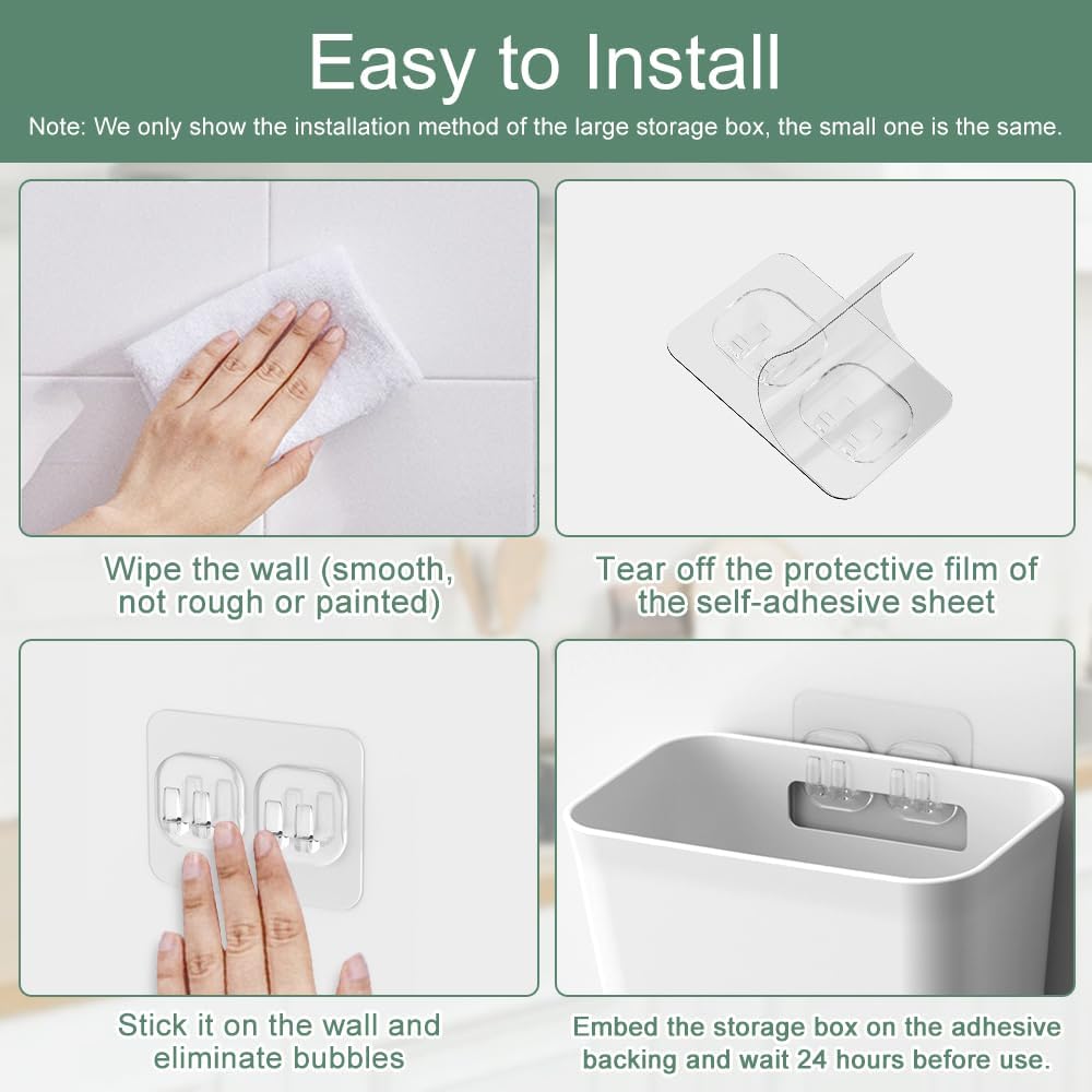 CARLA HOME 4-Pack Self-Adhesive Wall Storage Boxes
