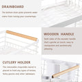 CARLA HOME Dish Drying Rack – Wooden Handles with Drainboard