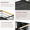 CARLA HOME Dish Drying Rack – Wooden Handles with Drainboard