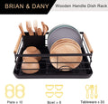 CARLA HOME Dish Drying Rack – Wooden Handles with Drainboard